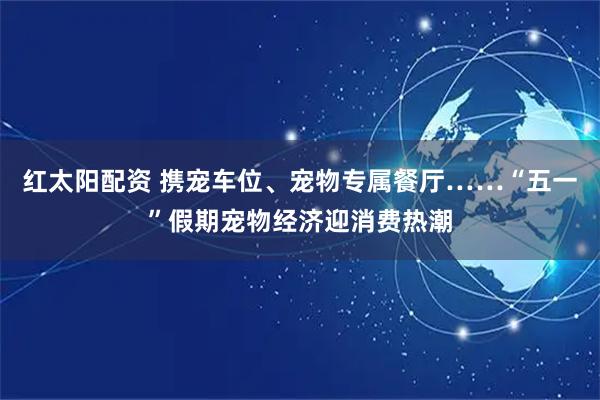 红太阳配资 携宠车位、宠物专属餐厅……“五一”假期宠物经济迎消费热潮